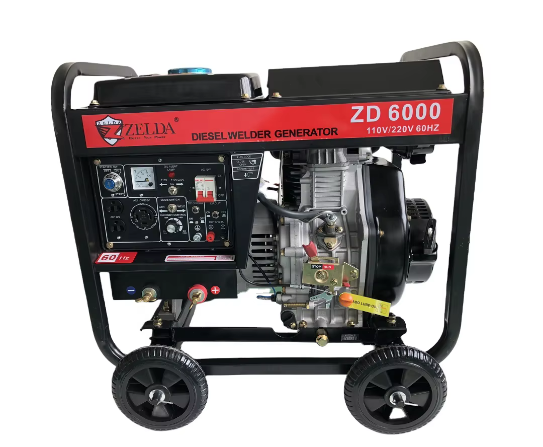 ZELDA New 5KW Welding Generator Electric 32A Battery Starting System Double Voltage 110V/220V Generator Diesel Welding Generator