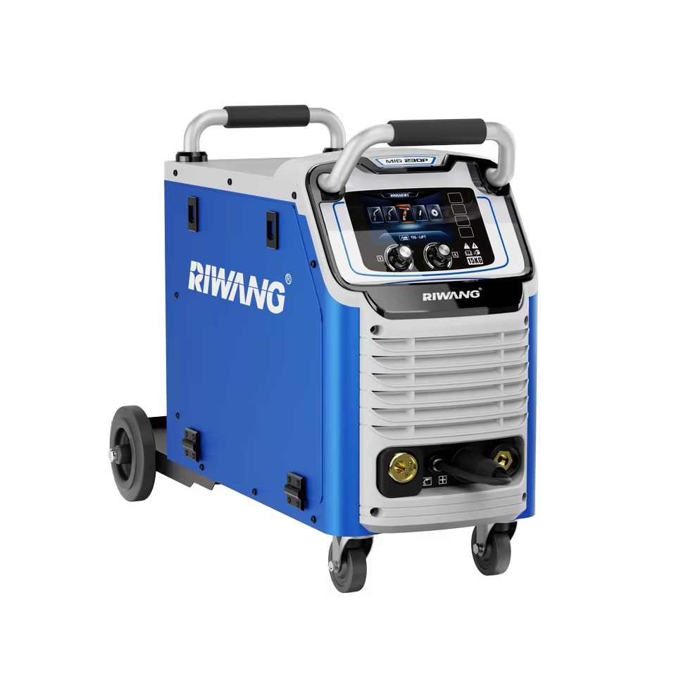 Riwang Portable MIG-230P Double Pulse Aluminum Inverter Welder MIG/MAG/MMA/ARC Capabilities Flexible Mobile Design 1 Year
