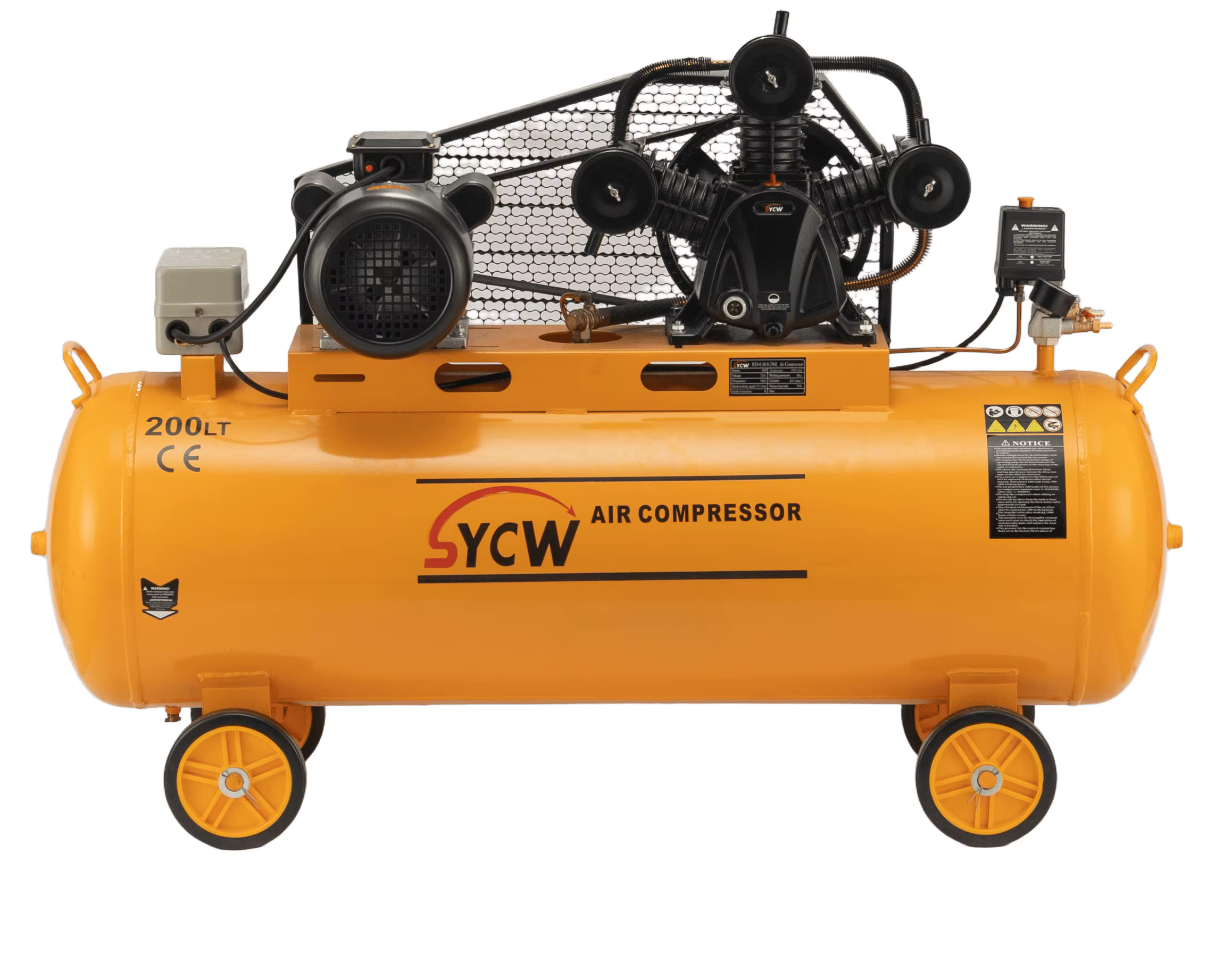 SHENYUAN 4HP 3KW Piston Air Compressor  380V/220V Belt Drive Air Compressor Industrial Air Compressor WD-0.36/8-200L