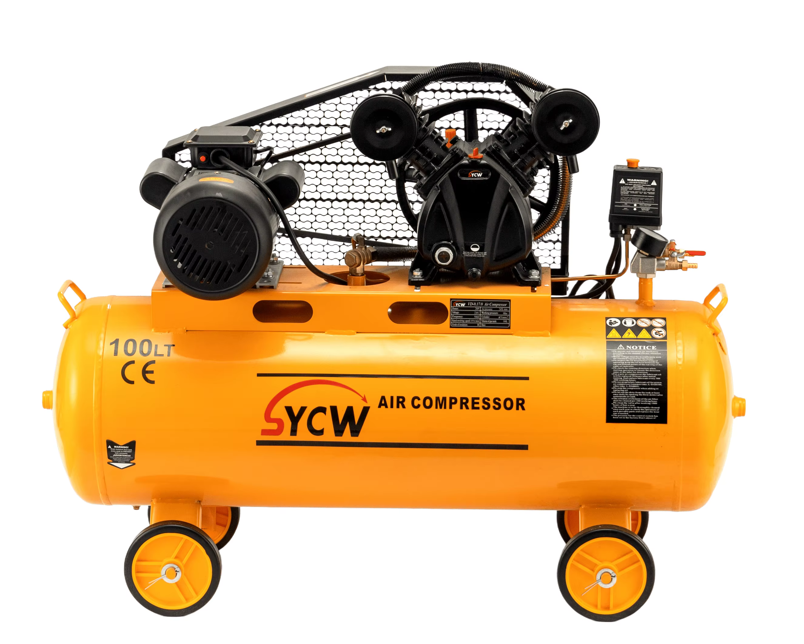 SHENYUAN Industrial Air Compressor VD-0.25/8-100L 3HP 2.2KW Piston Belt Drive Portable Air Cooled Featuring Motor Engine Core