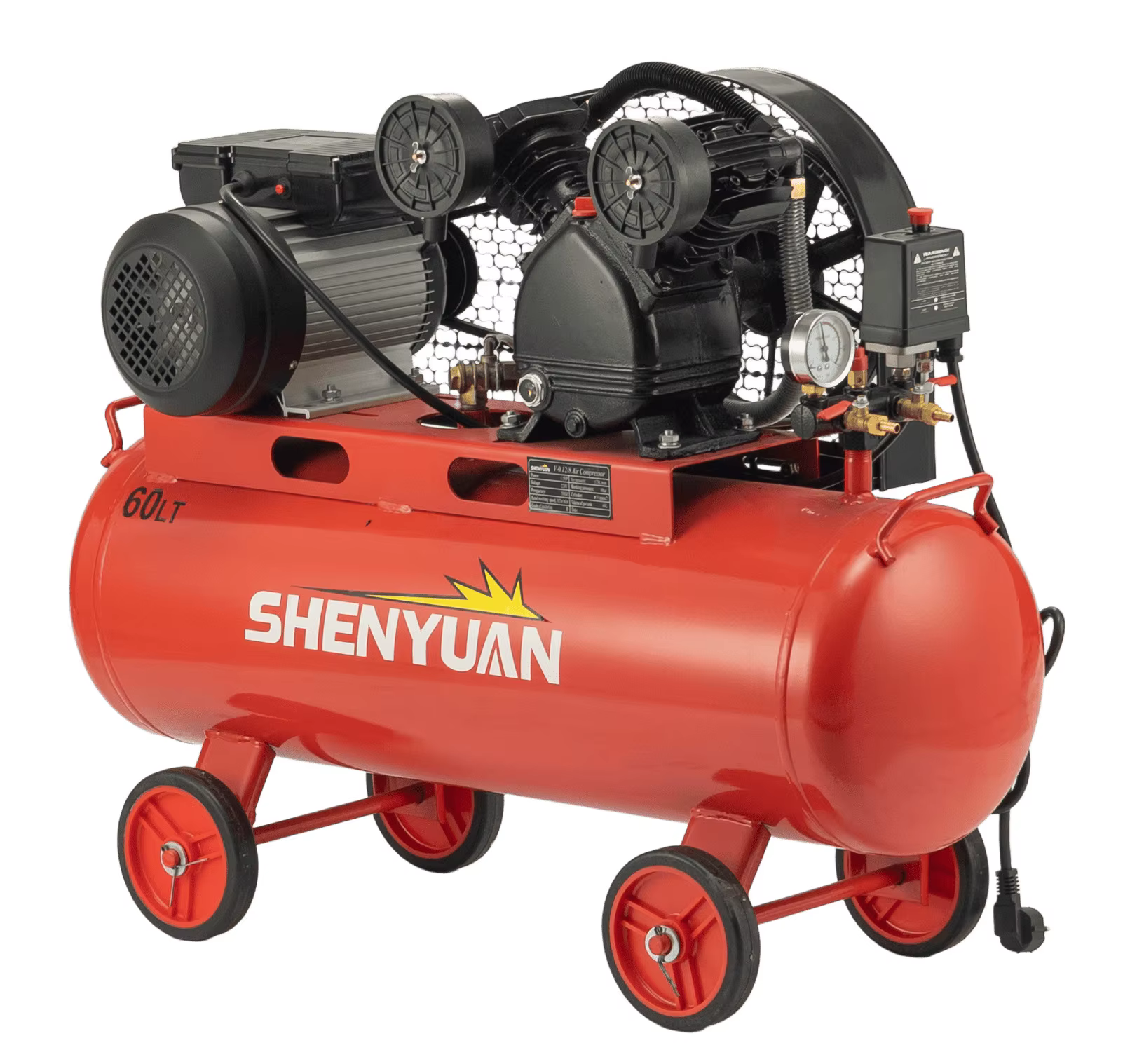 SHENYUAN 2HP 1.5KW Piston Air Compressor Belt Drive Air Compressor Industrial Air Compressor VD-0.17/8-70L