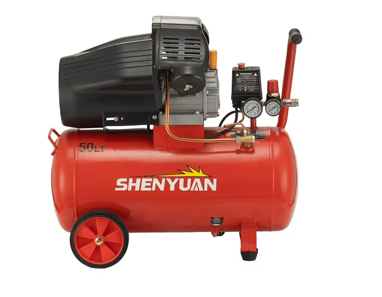 SHENYUAN 3kw Portable Industrial Compressor Electric Diesel Piston Tire Air Compressor 100L Direct Drive