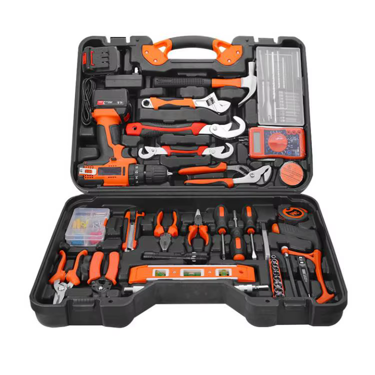 128pcs Cordless Hand Tool Set Drill Set 12v Cordless Drill Set with Charger