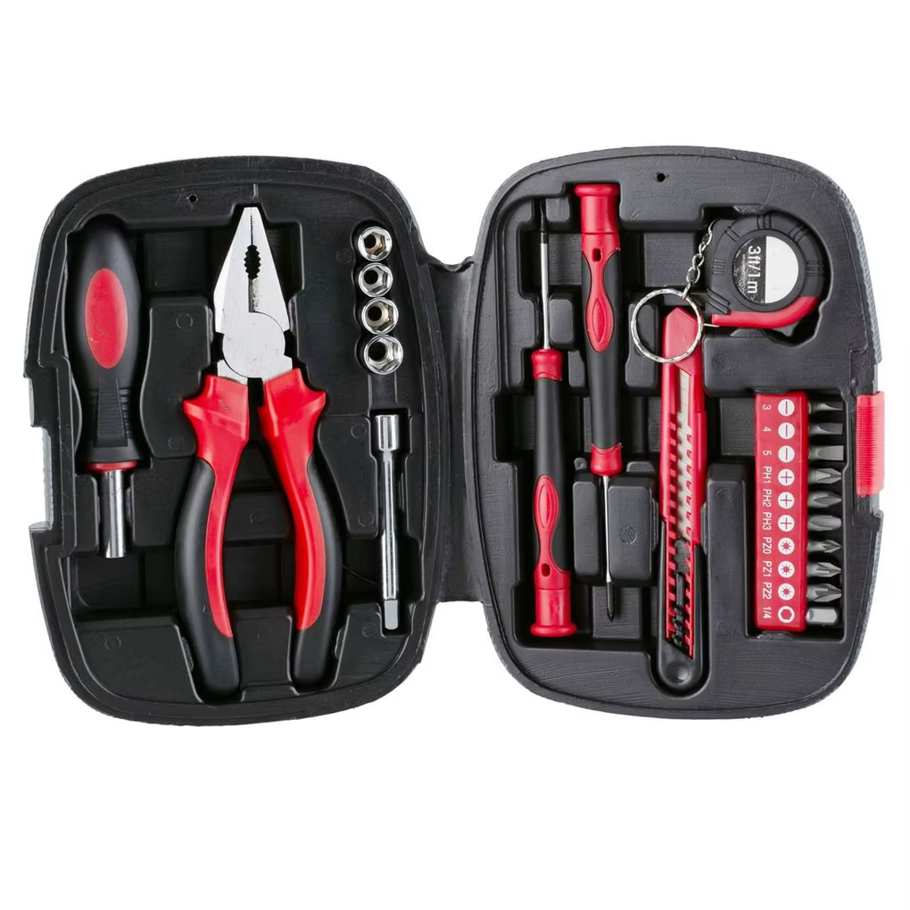 Basic Small Tool Kit for Home 21 Pieces Include Precision Screwdriver Extension bar  Portable Mechanics Kit for Auto Repair