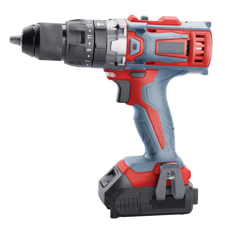 Premium Electric 20V Li-ion(2x) 20/40Nm Dual Speed Professional Cordless Impact Drill Power Tools with Tool Box
