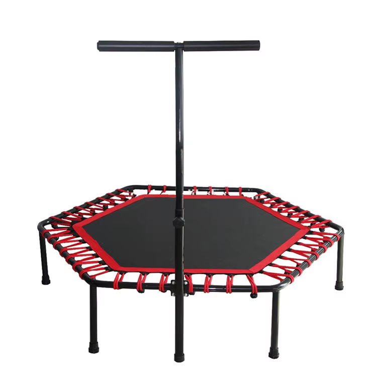 Premium OEM Factory Mini Trampoline Exercise 50inch Round Fitness Trampoline With Handle