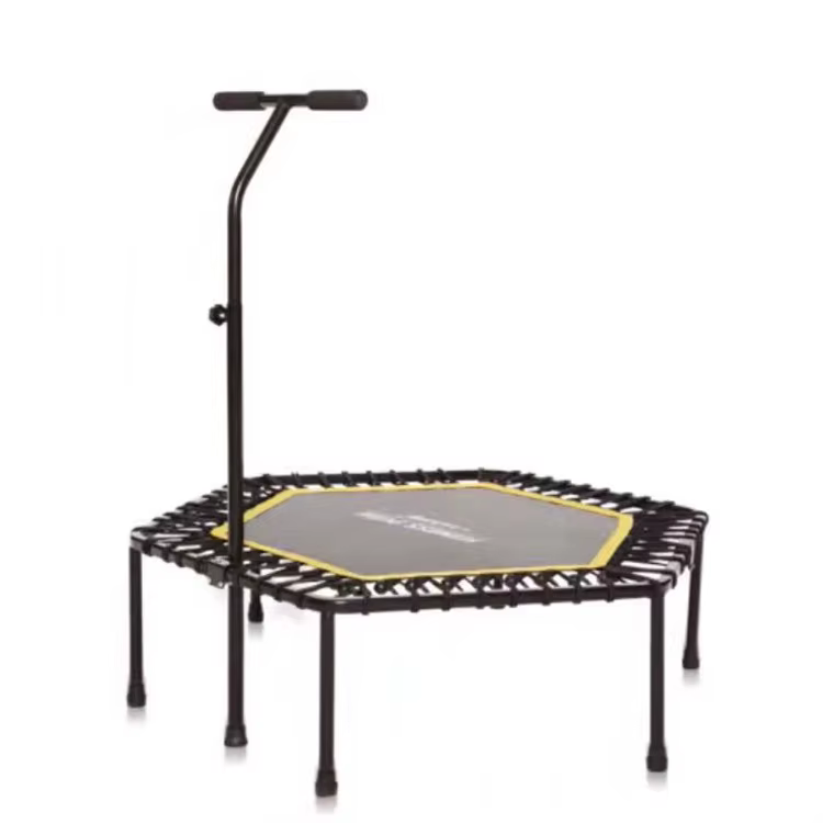 Trade Assurance Indoor Trampoline Jumping Gymnastic Fitness Hexagon Square Trampoline With Handle