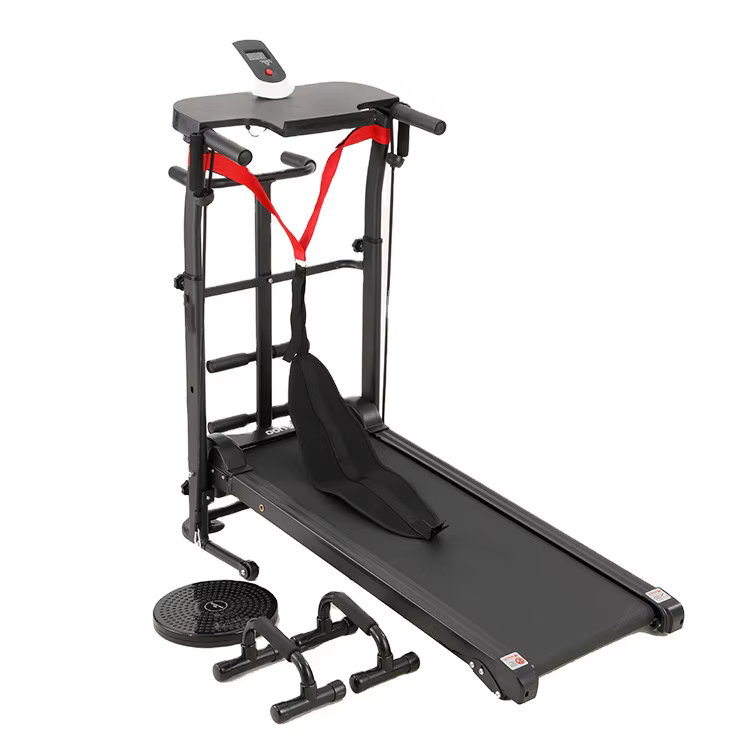 Christmas Sale 4 in 1 Treadmill Indoor Foldable Mechanical Non-Motorised Folding Manual Treadmill