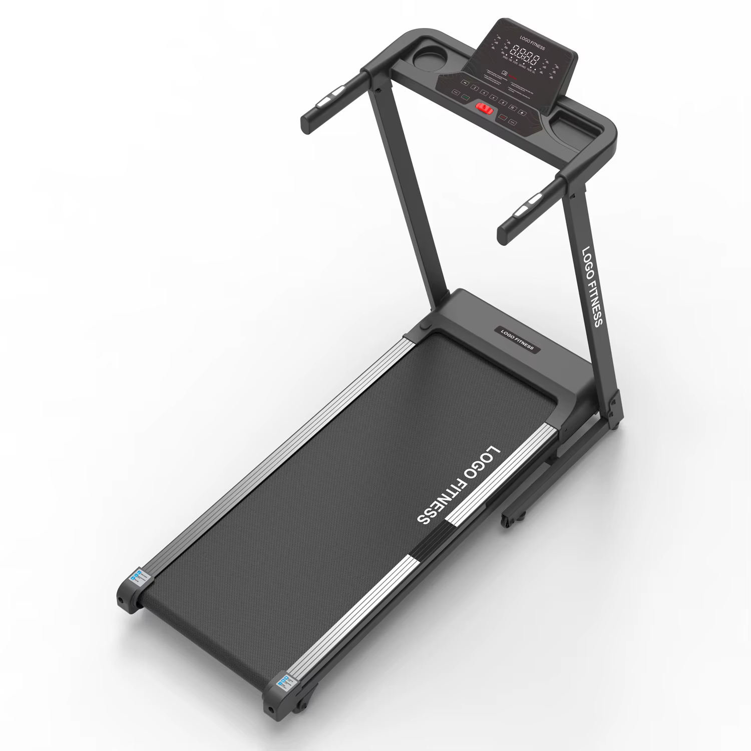 Gymbopro Shock Absorption with Cup Holder Portable Treadmill Machine Foldable for Home