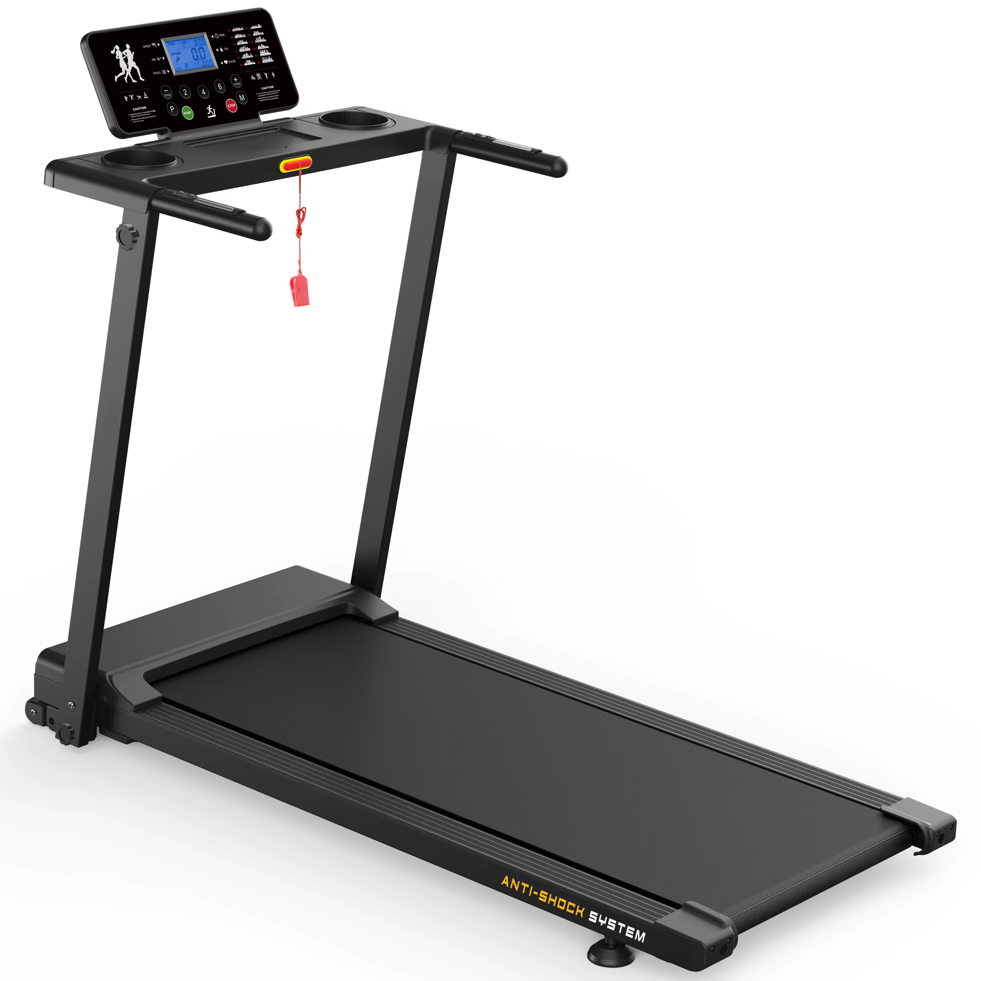 Gymbopro High-Density Shock-Absorbing Running Board Folding Running Machine Fitness for Home