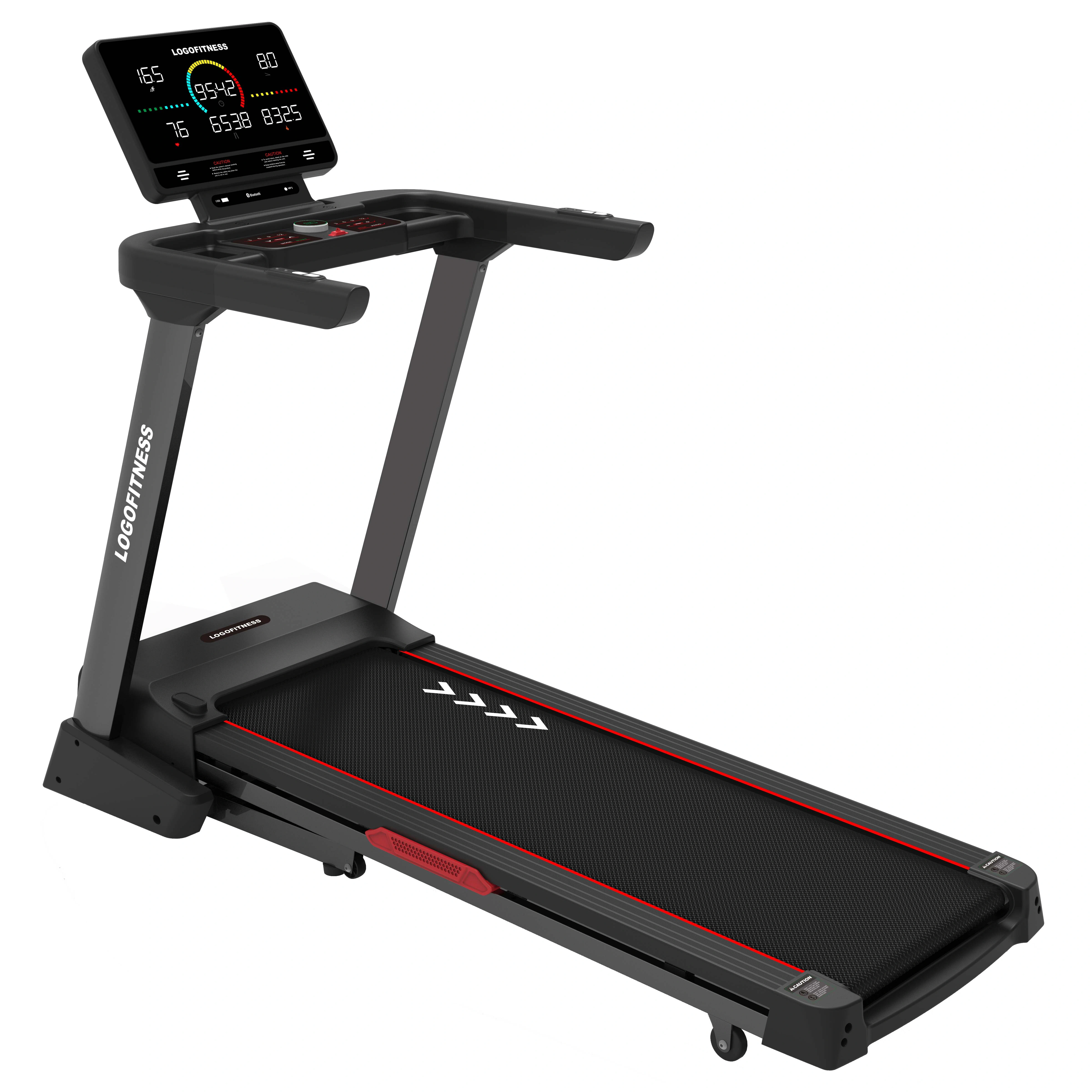 New High-power Shock-absorbing Quiet Foldable Electric Treadmill Auto Incline for Home