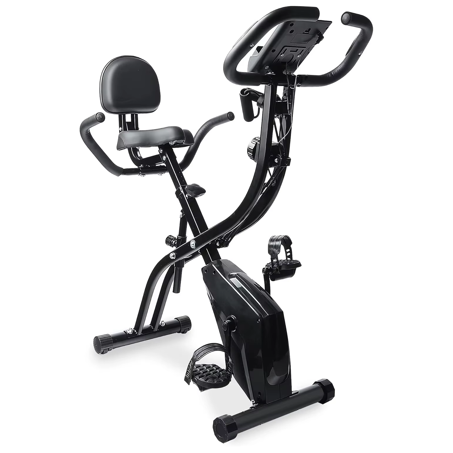 Gymbopro Adjustable Resistance with Tensioner Folding Magnetic Exercise Bike for Home Gym