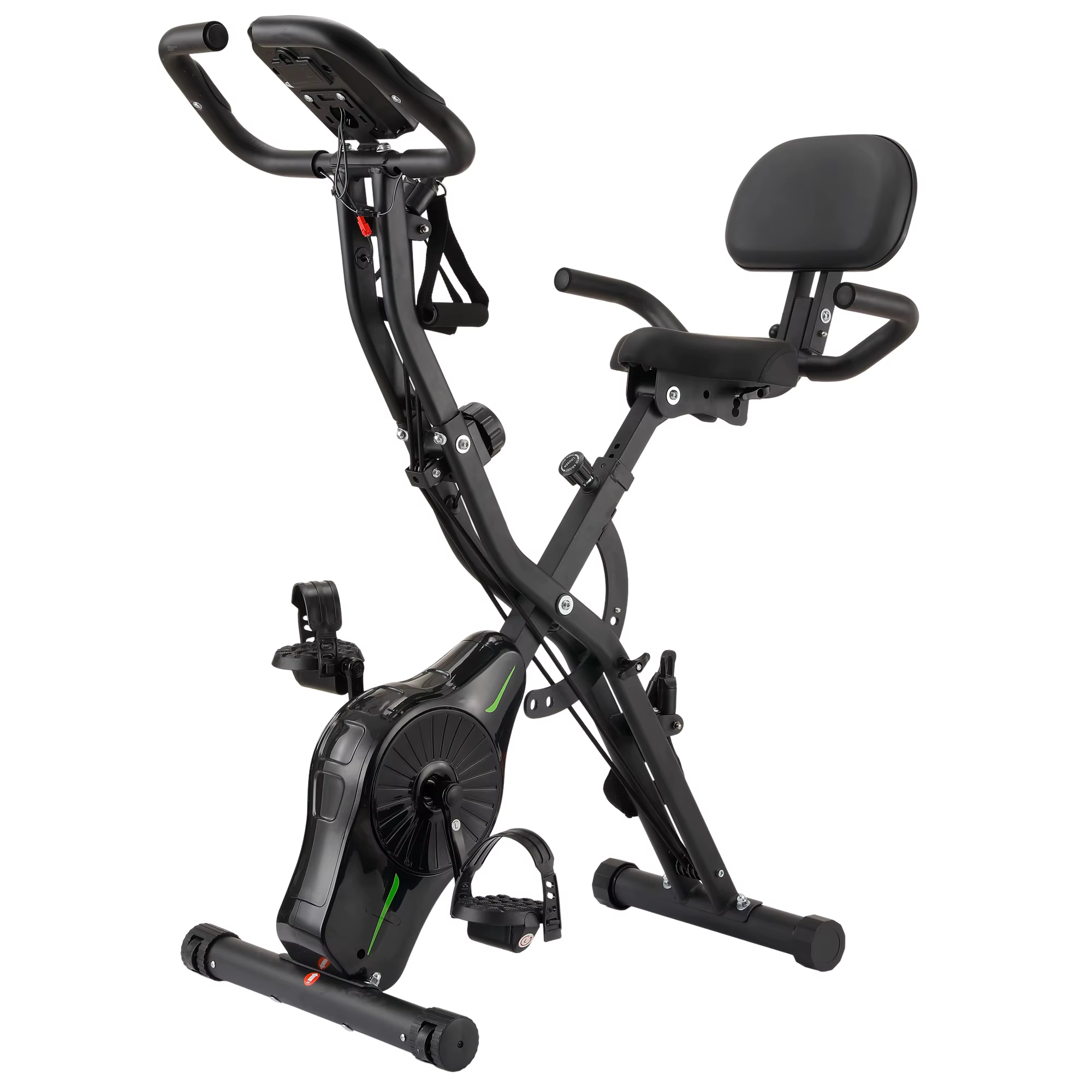Gymbopro With 16 Magnetic Resistance Levels, Arm & Leg Resistance Bands Indoor Cycle Foldable Exercise Bike Spinning