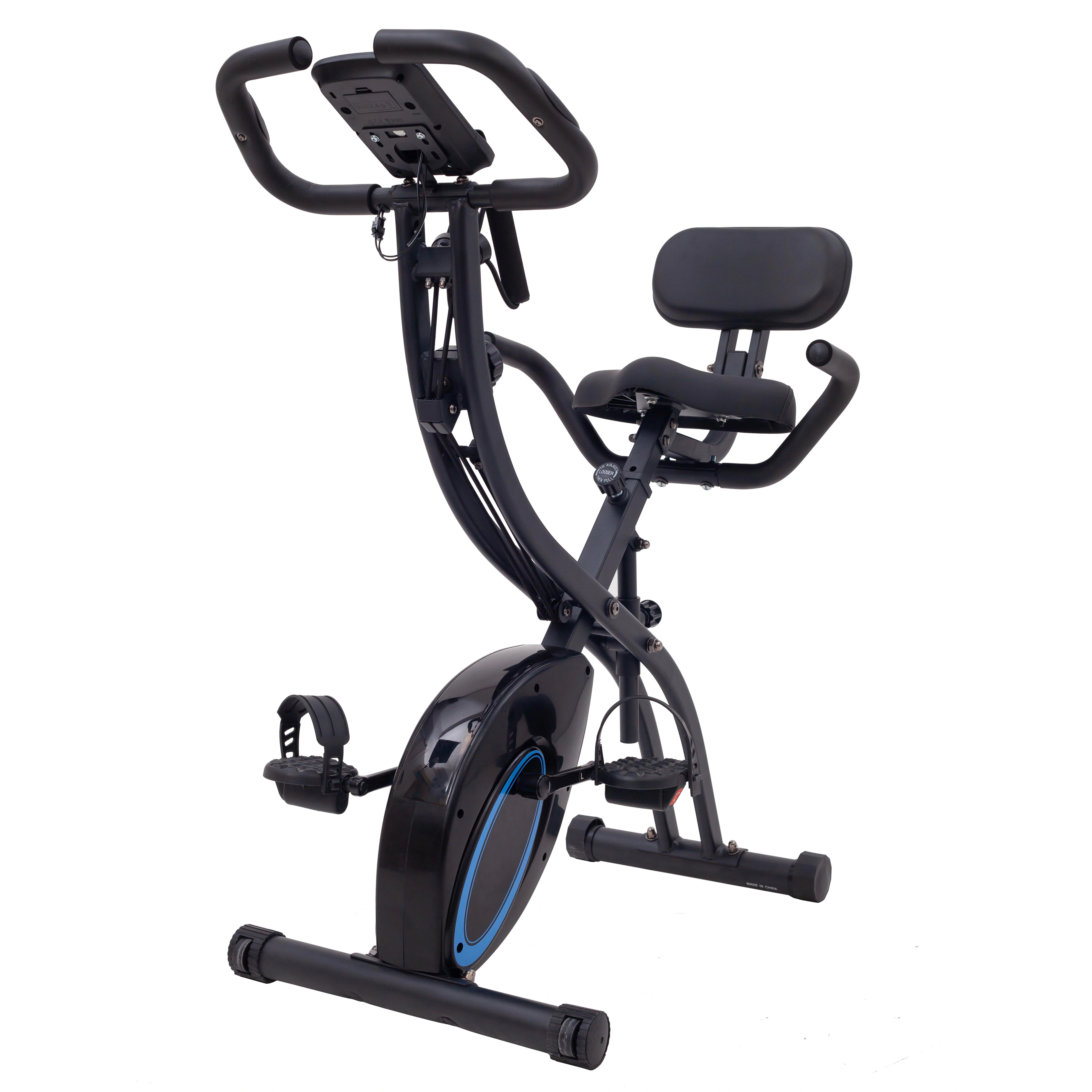 Gymbopro With Armrest and Lumbar Support Small Magnetic Exercise X Bike for Home Gym