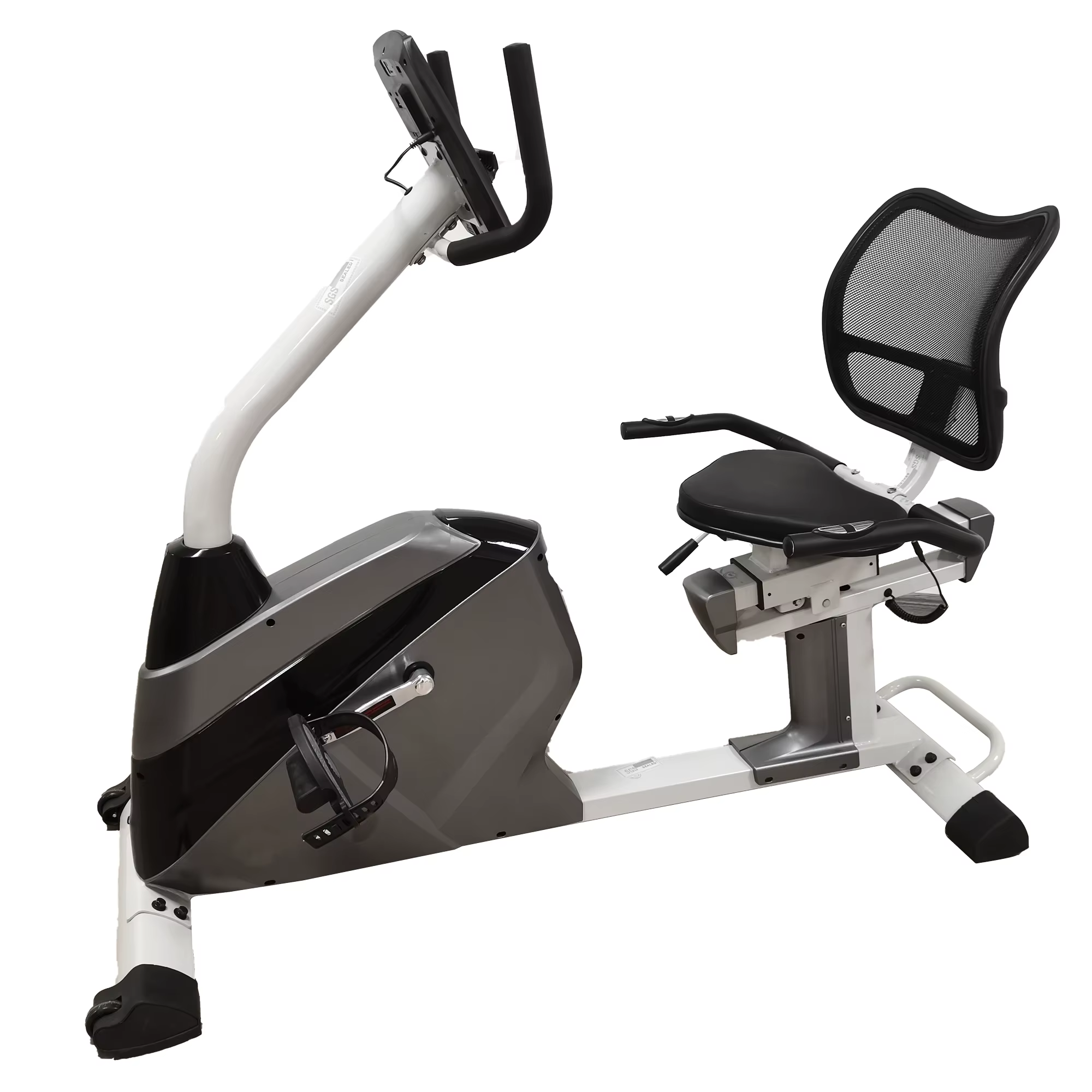 Aerobic Fitness with Heart Rate Monitor Horizontal Pedal Exercise Bike for Home Gym