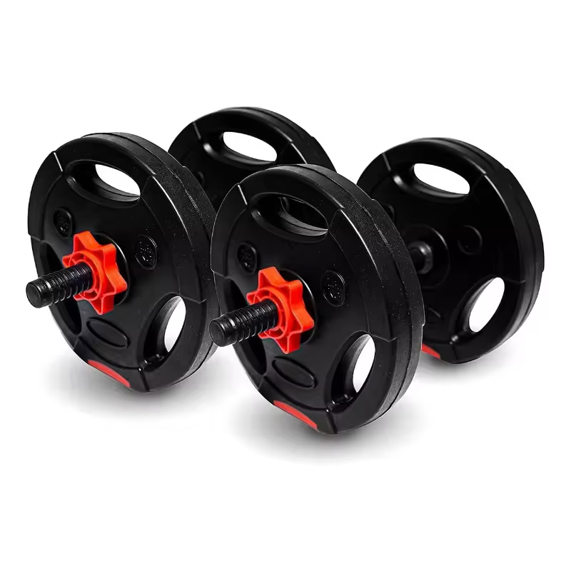 Gymbopro Fitness Equipment Wholesale 10kg Gym Home Plastic Coated Adjustable Cement Dumbbells
