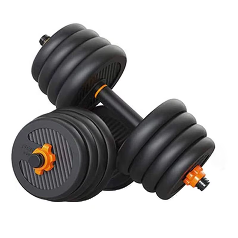 Six in One Steel Dumbbells Barbell Kettlebell Multifunctional Adjustable Dumbbell Set Barbell