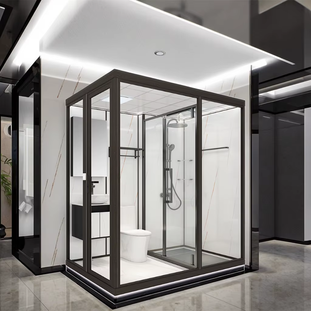 YITE Light Luxury Integrated Isolation Bathroom Swing Door Glass Frame Wall-Mounted for Hotel Dormitory Hospital Wing Shower