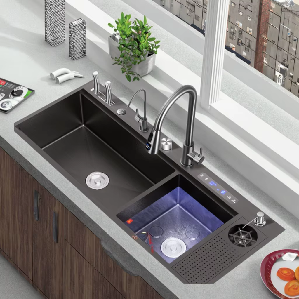 YITE Intelligent Ultrasonic Chrome Finish Sink Fruit Vegetable Washing Cleaning Machine Purification Disinfection Sterilization