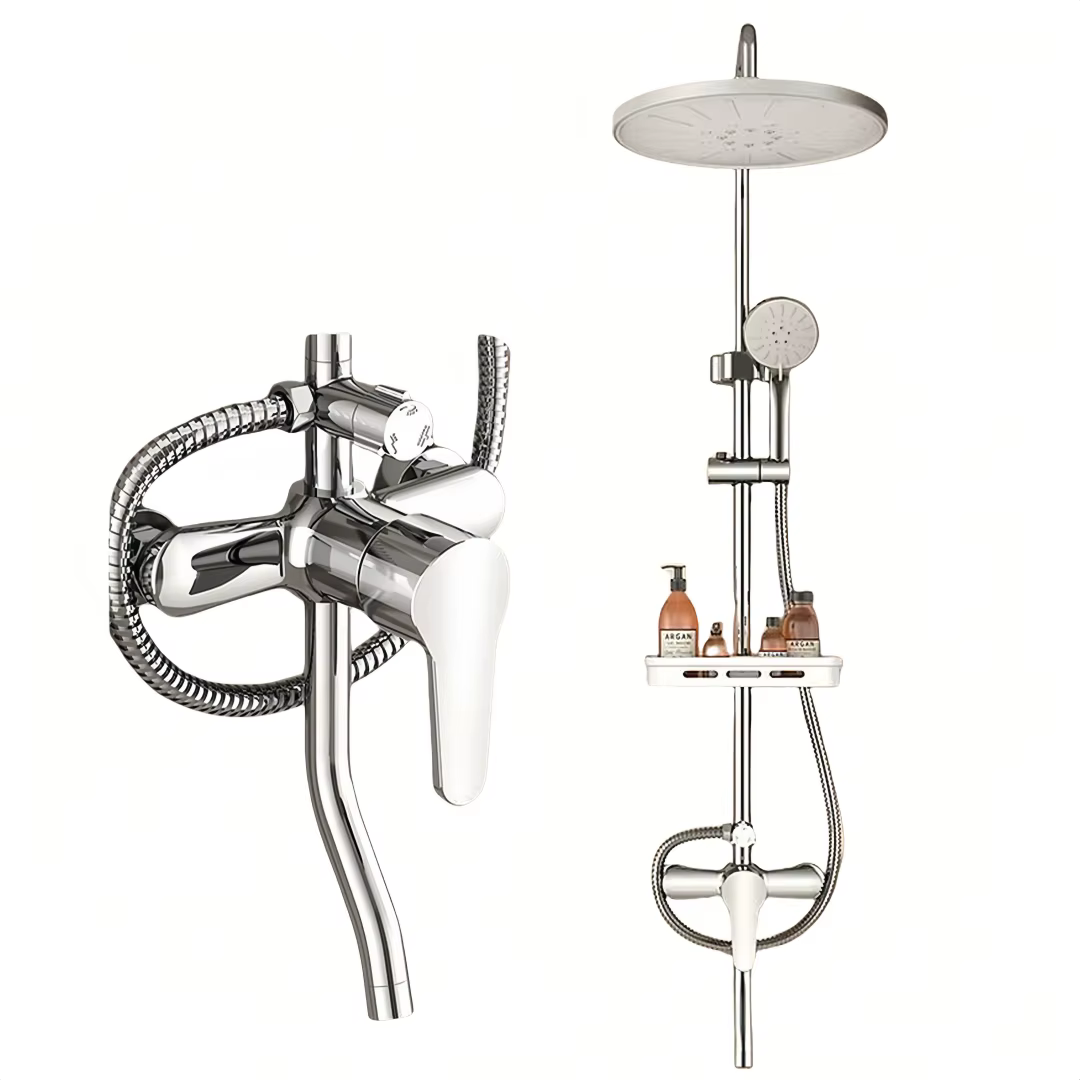 YITE Brass Thermostatic 4 Mode Rainfall High Pressure Complete Shower System Ceramic Cartridge Bath & Shower Faucets