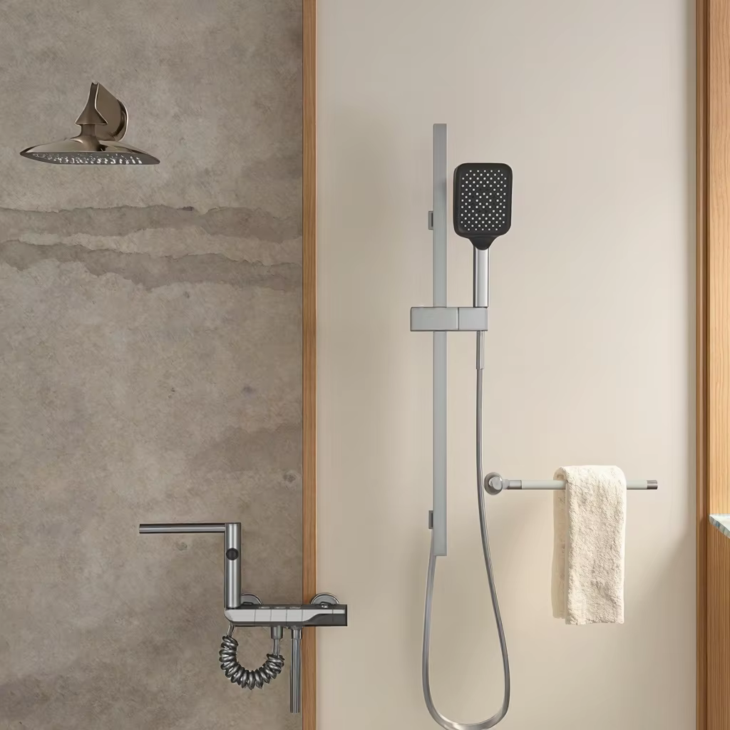 YITE WRAS Certified Dual Handle Ceramic Valve Wall Mounted Chrome Brass Rainfall Thermostatic Commercial Shower System Faucets