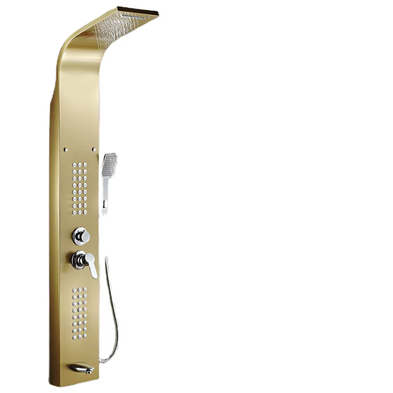 OEM Free Standing Bathtub Bath Tap Shower Panel Set Polished Concealed Mixer System Faucet Chrome Single Handle Soft for Hotels