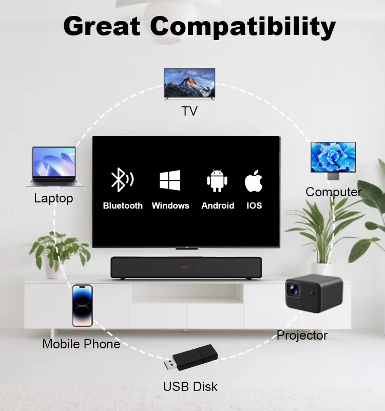 Best Home Theater Optic Wireless/BT Soundbar with Remote Control for Movie Music News ARC/OPT for Bluetooth Connectivity