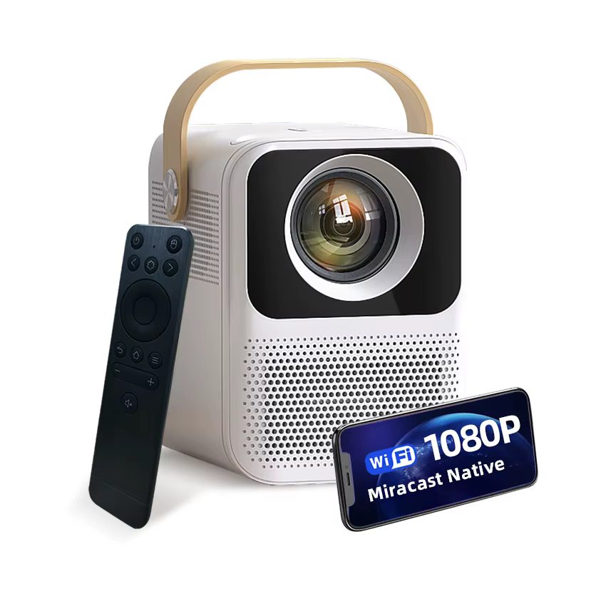WOWOTO V1 Closed Engine Portable LED LCD Projector 1GB RAM 8GB ROM 4K 2.4G+5G Wifi Android 9.0 OS 1800 ANSI Lumen