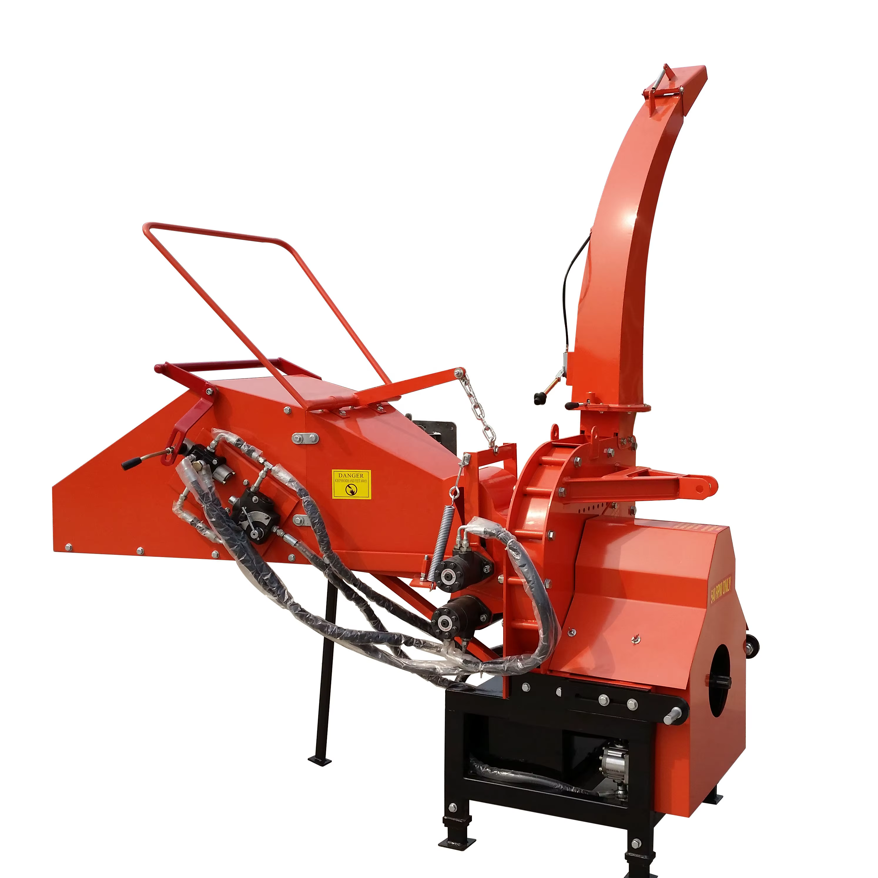 CE Certificate Tractor PTO Double Hydraulic Feeding Rollers Log Wood Chipper for Wood Shredding TH-8