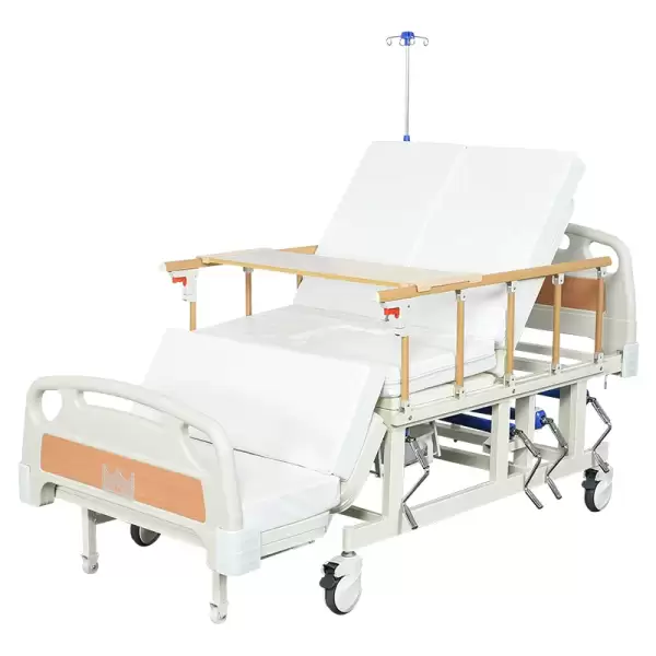 Multi-Function Manual Adjustable Half-Reversible Nursing Home Care Medical Bed with Toilet for Hospitals and Domiciles