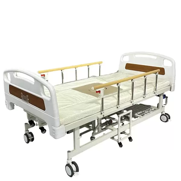 Manual Metal Hospital Bed for Home Care with 1 Year Warranty Durable Comfortable Nursing Patient Bed