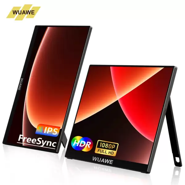 15.6 inch Portable Monitor for Laptop, 1080P 60HZ Gaming IPS Display LCD FHD External Second Computer Screen for Phone