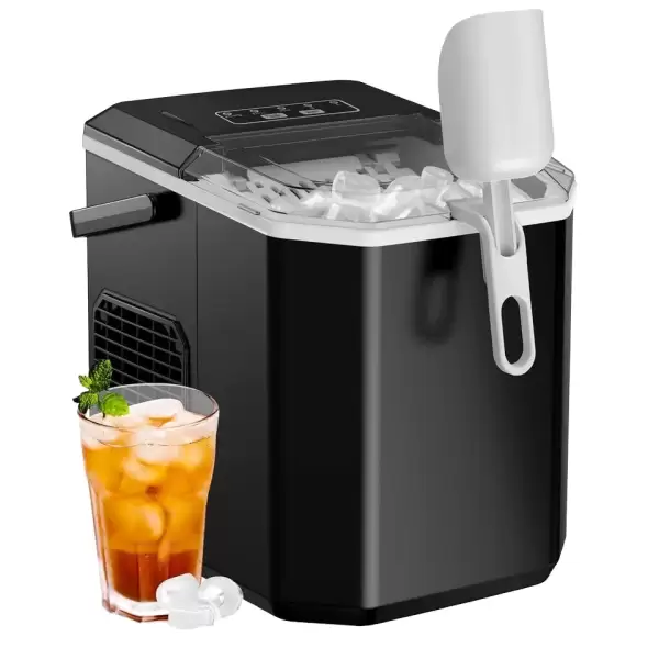 Ice Maker Portable Electric Countertop Ice Maker Self-Cleaning Feature 9 Cubes 6 Mins 26 Lbs/day Output Plastic For Home Kitchen