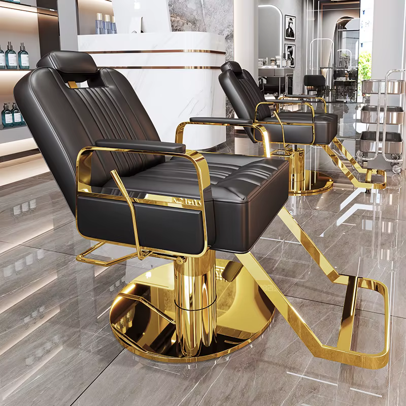 High-End Salon Chair with Metal Frame