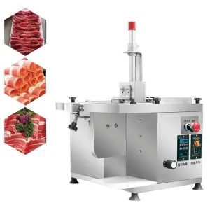 Automatic Fatty Beef and Lamb Meat Slicer Commercial Hotpot Shop Frozen Fresh Meat Slicing Machine