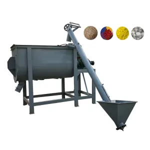 Industry Ribbon Blender Chicken Farm Food Mixer Machine 500kg 1ton Double Shaft Horizontal Feed Paddle Mixers for Sale