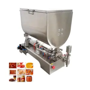 Single Head U-Shaped Mixer Filling Machine Peanut Butter Soy Tomato Sauce Cream Oil Hot Sauce Bottle Filler Machine