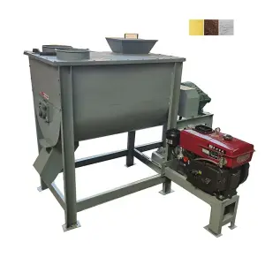 Melangeur Broyeur Horizontal Moteur diesel Heavy Duty Horizontal Sticky Mass Mixer Machine 200kg Wet Paddle Mixer
