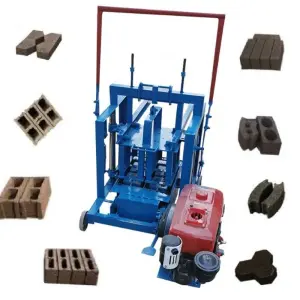 South Africa Solid and Hollow Brick Making Machine QMY2-45 Movable Mobile diesel Engine Egg Laying Concrete Block Machine