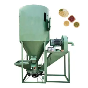 High Efficiency Feed Mixer Grinder Mini Screw Self-priming Screw Animal Food Mixer High Speed 1000kg 500kg Vertical Mixer