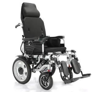 Popular Folding High Back Reclining Electric Wheelchair Travel Road Outdoor Electric Wheelchair for Disable