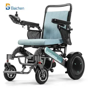 Baichen 600W Dual Motor Off Road Folded Wheel Chair Aluminum Alloy Disabled Homecare Outdoor Electric Wheelchair All Terrain
