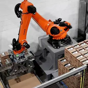 Palletizing Stacking Line Beverage Rice Cement Bag Industrial Robot for Carton Box Animal Feed Bag KUKA Robotic Palletizer
