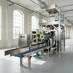 Fully Automatic Granule Bagging Machine 5kg 10kg 25kg Rice/Fertilizer/Grain Weighing Filling Bagging Sewing Packing Machine