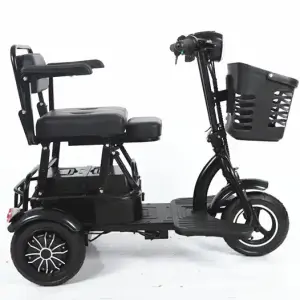 New Folding 48V Electric Pedicab Scooter Three-wheeled with Box for the Elderly and Disabled