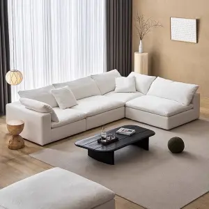 Modern Design l Shape Sofa Set Living Room Furniture Sectional Couch Set Modern Living Room Sofa White Sofas for Home
