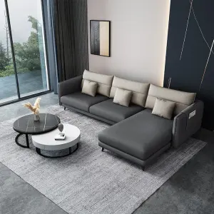 Latest Modern Sofa Set Furniture Living Room Luxury Grey Simple Luxury Size Apartment Three Straight Italian Fabric Sofa