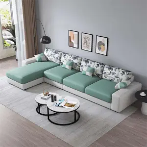 Bestseller Fabric Sofa Small Cheap Couch Living Room Modern L Shape Sofa Set Furniture 3 Seater Simple Design Sofa for Home