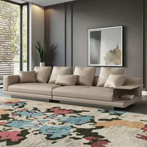 Latest Popular Design Italian Minimalist Creative Sectional Three Seat Fabric Sofa Set for Apartment Living Room Furniture
