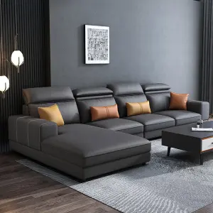 Living Room Microfiber Fabric Sofa Corner L Shape Sofa Designs Modern Couch Furniture Living Room Sofa Set